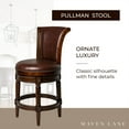 thumbnail image 3 of Maven Lane Pullman Wooden Swivel Stool, Dark Walnut w/ Vegan Leather, Set of 2, 3 of 6