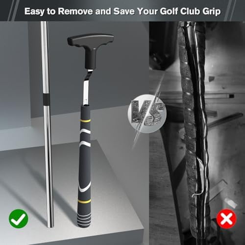 Golf Grip Removal Tool, V-Groove Grip Remover Saver 11" for Standard Length Swinging Grips Golf Grip Kit Golf Tools Golf Supplies Golf Grip Tool Grip Remover Gripping Tool