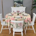 thumbnail image 2 of Pioneer Flower Floral Print Pattern Round Tablecloth 60"x60",Wrinkle Wipeable Table Cloth for Kitchen Dining Room Picnic Patio Party, 2 of 6