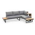thumbnail image 4 of Greemotion Samara Modular Teak Solid Wood Sectional Sofa in Natural/Gunmetal, 4 of 14