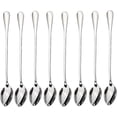 thumbnail image 1 of Set de 8 Cucharas Largas Acero Inoxidable Titanizado para Té Helado Cócteles Café y Helados, 1 of 5