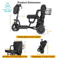 thumbnail image 3 of Foldable Mobility Scooter, 3 Wheel Scooter for Adults, Lightweight  & High-Power,Fits in Car Trunk, 300lbs Capacity, 20 mile Range, Black, 3 of 10