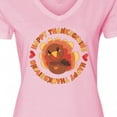 thumbnail image 4 of Inktastic Happy Thanksgiving with Cute Turkey Women's V-Neck T-Shirt, 4 of 5