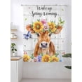 thumbnail image 2 of Sheer Curtains 63 Inch Length, Spring Cow Semi Sheer Curtains Light Filtering Window Treatment, Summer Sunflower Botanical Vintage Privacy Voile Drapes for Living Room Bedroom 52x63 Inch, 2 of 7
