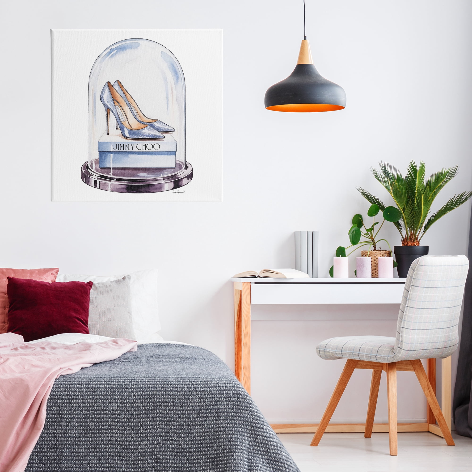 Stupell Industries Elegant Shoes in Bell Jar Canvas Wall Art, design by Amanda Greenwood