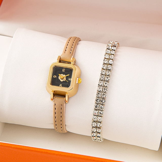 Reloj de pulsera de estrella de moda con diamantes de imitación y flores para mujer, pulsera de mano para mujer