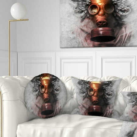 DESIGN ART Designart 'Toxic Man in Mask' Abstract Portrait Throw Pillow