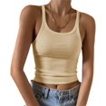 thumbnail image 1 of HSHDLDF Women's Sleeveless Tank Top Form Fitting Scoop Neck Ribbed Knit Basic Cami Shirts, 1 of 7