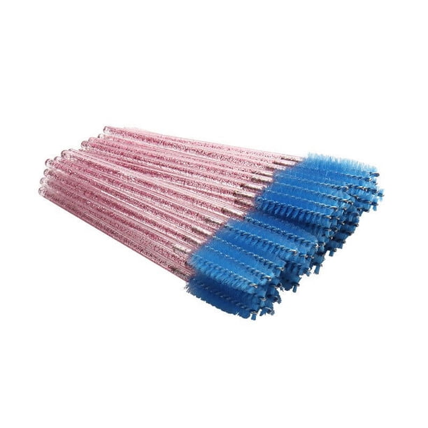 Cepillo de maquillaje de nailon desechable, peine en espiral para cejas, cepillo pequeño para maquillaje de belleza, cepillo para pestañas con varilla de cristal sólido