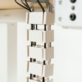 thumbnail image 4 of VIVO White Vertebrae Cable Management Kit, Standing Desk Quad Wire Organizer, 4 of 8