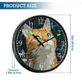 thumbnail image 3 of Voice Activated Clock with Glow Light 12 Inch Large Silent Wall Clock Battery Operated for Home Decor Orange Cat with Blue Eyes, 3 of 8