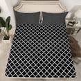 thumbnail image 2 of Homewish Black Stripes Abstract Full Size Sheets for Teen, Modern Fashion Buffalo Bed Sheets, Chic Bow-tie Sheet Sets, Breathable Home Decor, 4 Pieces, 2 of 7