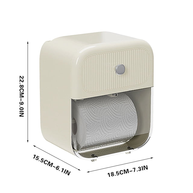 Almacenamiento de Papel Higiénico Baño Montado en la Pared Caja de Dispensador de Papel Higiénico No Perforado, Caja de Rollos, Estante de Almacenamiento, Baño Baño Estante de Pared