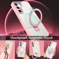 thumbnail image 4 of for Samsung Galaxy S22 Case Magnetic with Ring Stand [Compatible with Magsafe],Translucent Matte Back Full Body Protective Cover Slim Shockproof Kickstand Phone Case for Galaxy S22 6.1", Pink, 4 of 18