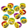 1 Inch Emoticon Rubber Rings Emojis - 60 Pieces - Variety Of Funny Expressions And Smileys - Great Party Favor â€“ by Kidsco