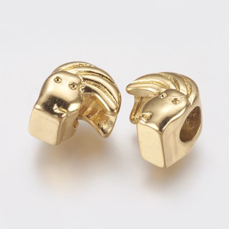 Ion Plating(IP) 304 Stainless Steel European Beads Rhinestone Settings Large Hole Beads Human Golden 12x11x9mm Hole: 5mm Fit for 1mm Rhinestone