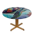 thumbnail image 3 of Orinice Corals Seaweeds Turtle Round Table Cover Stain Resistant Washable Indoor Outdoor Tablecloth Kitchen Dining Wedding Parties Picnic Camping 100% Polyester Fiber 31-35, 3 of 8