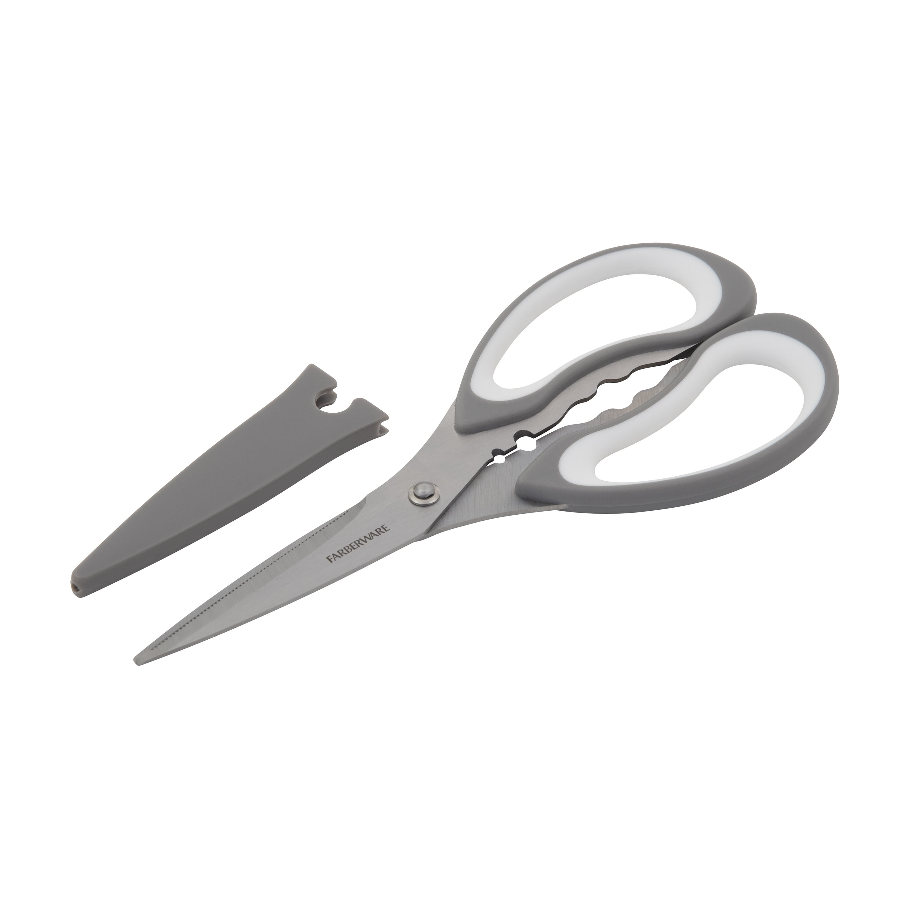 Farberware All Purpose Scissors with Blade Cover and Soft Grip Handles