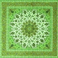 thumbnail image 1 of Ahgly Company Indoor Square Medallion Green Traditional Area Rugs, 3' Square, 1 of 1
