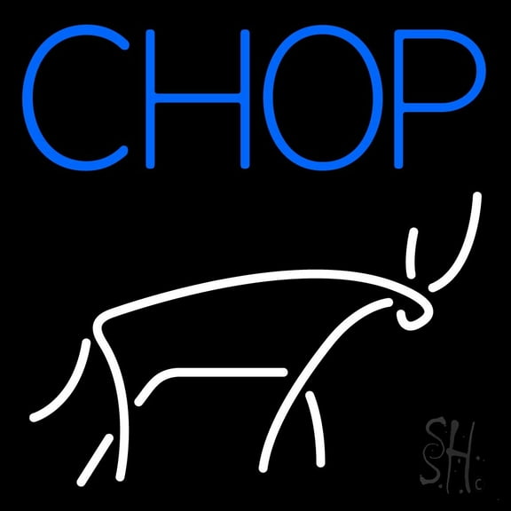 Chophouse With Logo LED Neon Sign 16 x 16 - inches, Clear Edge Cut Acrylic Backing, with Dimmer - Bright and Premium built indoor LED Neon Sign for restaurant window and interior decor.