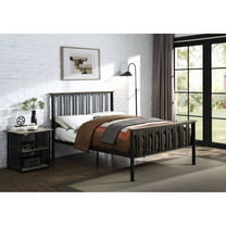 Newboti Furniture Zudora Antique Oak & Black Finish Full Bed 85957