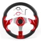 thumbnail image 1 of Volante de coche de carreras de 320 mm/12,5 pulgadas con botón de bocina PVC Color rojo Pieza modificada universal, 1 of 17