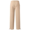 thumbnail image 5 of Kids Wide Leg Sweatpants Soft Fall Lounge Bottoms Drawstring Waist Side Pockets Adjustable Hem Casual Athletic Pants, 130, 5 of 6