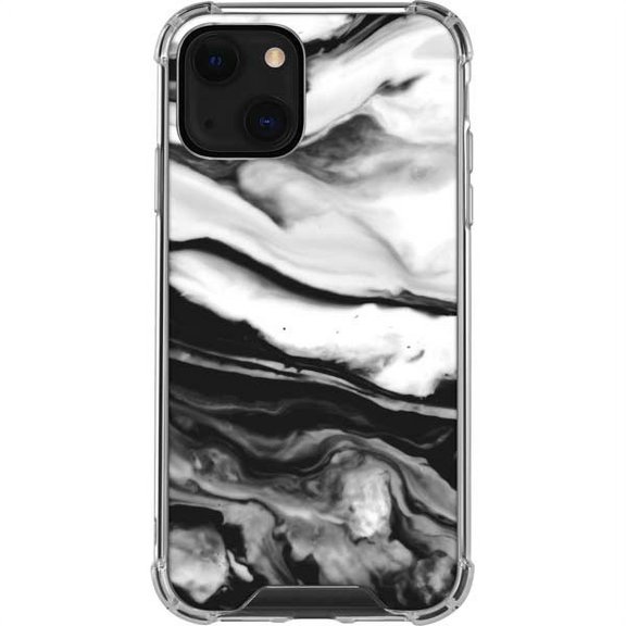 Skinit Marble Black and White Marble Ink iPhone 14 Plus Clear Case