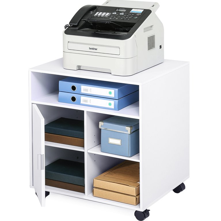 printer stand with storage white