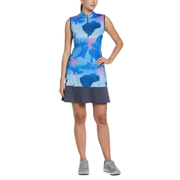 Callaway Women's Abstract Gradient Print Golf Dress- Blue Sea Star Size XL