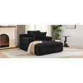 thumbnail image 2 of Luxurious Black Corduroy Chaise Lounge Sofa Bed - 48.8" Wide Upholstered Sleeper Couch with Removable Pillows for Modern Living Rooms &amp; Bedrooms, 2 of 63