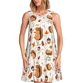 thumbnail image 1 of Vsdgher Robes d'Été Imprimé Écureuil pour Femmes Robe de Plage Décontractée Col en U Sans Manches Robe d'Été Ample avec Poche, 1 of 7