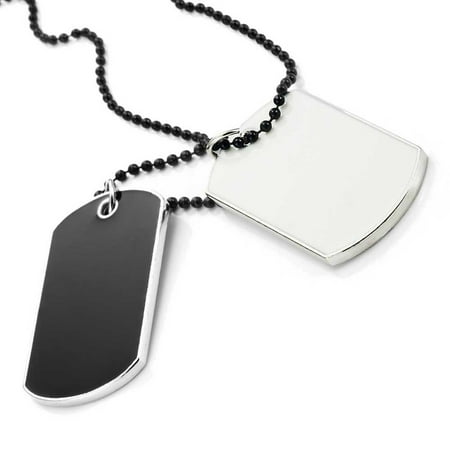 Army Style 2pcs Dog Tag Pendant Mens Necklace Chain (with Branded Gift