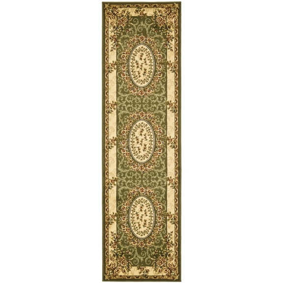 SAFAVIEH Lyndhurst Regina Floral Runner Rug, Sage/Ivory, 2'3" x 14'