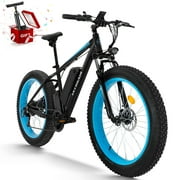INTHEAIR Fat Tire Electric Bike, 26" 500W Ebike for Adults, Mountain Beach Snow E Bike for Men Women, 48V 13Ah Removable Li-Ion Battery, Shimano 7-Speed