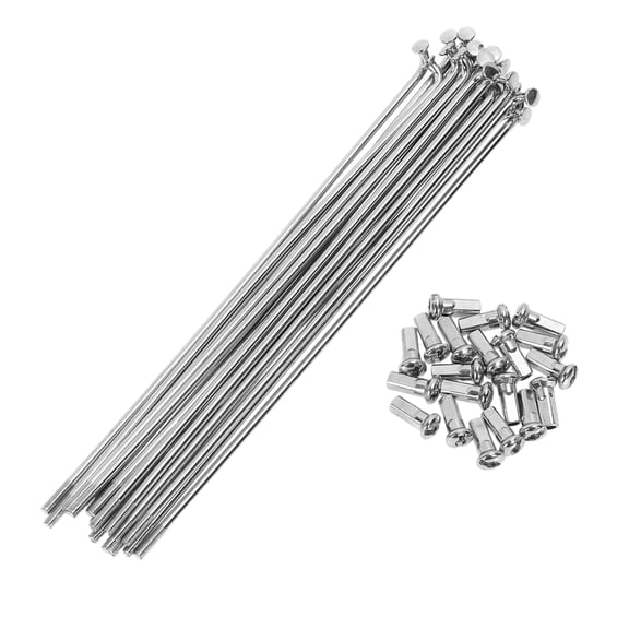 20 Set 12G Bicycle Spokes 159mm Bike Wheel Spokes Carbon Steel Galvanized Silver Tone