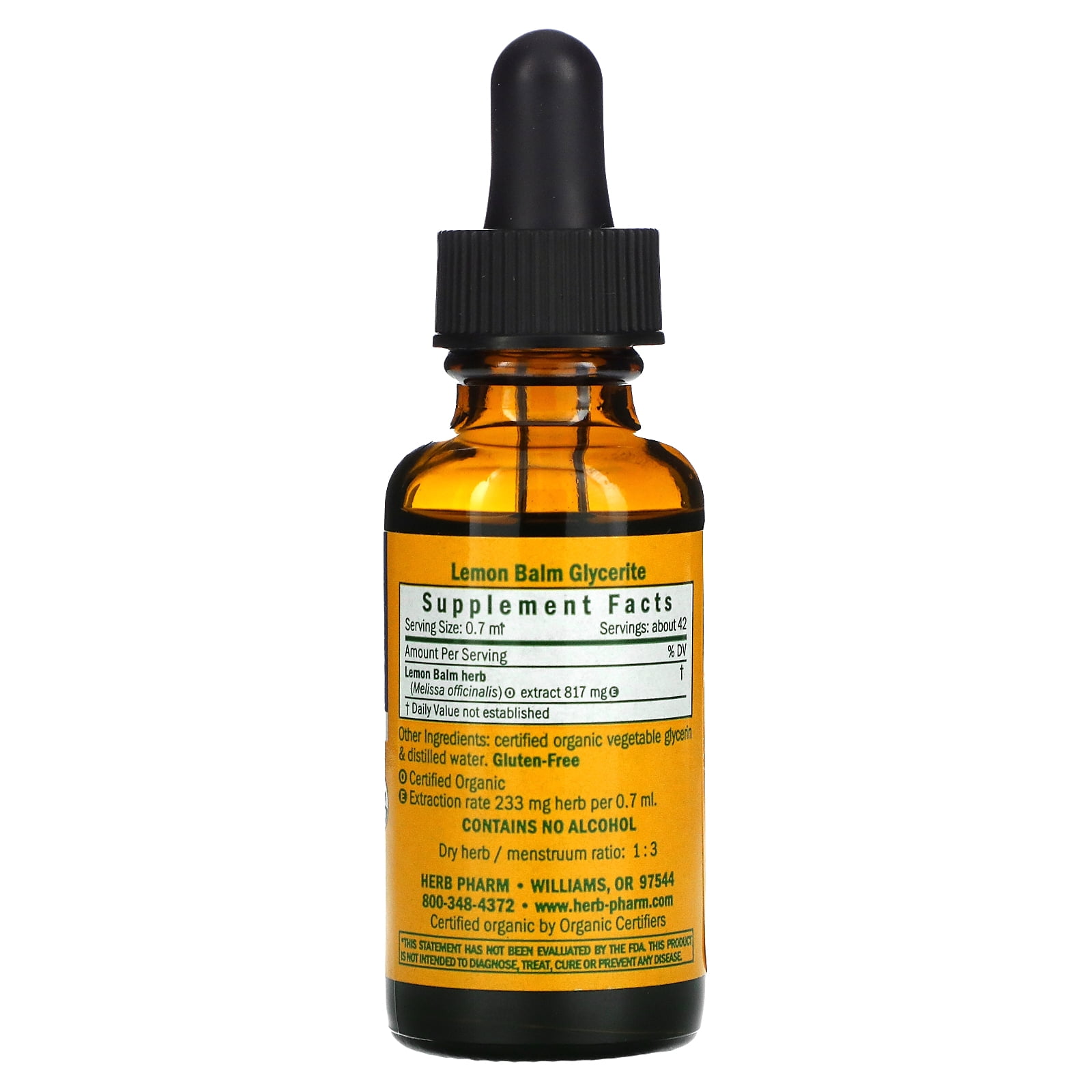 Buy Lemon Balm, AlcoholFree, 1 fl oz (30 ml), Herb Pharm Online at