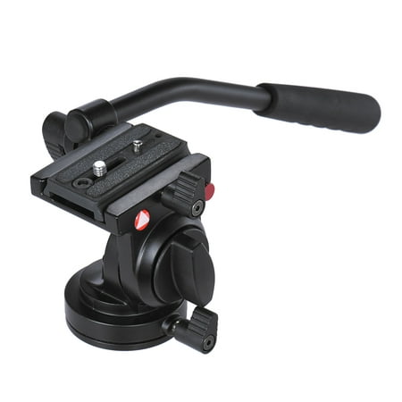 Handgrip Video Photography Fluid Drag Hydraulic Tripod Head for Canon Nikon DSLR Camera Camcorder Max. Load Capacity 5kg / 11Lbs Aluminum (Best Fluid Head Tripod For Dslr)
