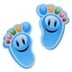 thumbnail image 1 of Bluecell - 15 pares de pegatinas autoadhesivas con diseño de huellas de dibujos animados para suelo, ideal para decoración de habitaciones infantiles, fiestas, escaleras y suelos (azul), 1 of 5