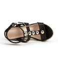 thumbnail image 5 of Clearance VerPetridure Women's Sandals Summer Casual Shoes Casual Peep Toe High Wedge Heels Buckle Strap Metal Ball Snake Skin Sandals, 5 of 9