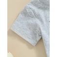 thumbnail image 6 of Cenuakty Infant Boys Summer Clothes Outfits Letter Print Crew Neck Short Sleeve T-Shirts and Baseball/Shark/Dinosaur Print Shorts Suit, 6 of 8