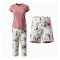 thumbnail image 2 of Pijama Secret Treasures para Dama Set Playera Manga Corta con Capri y Short Rosa Talla G 3 Piezas, 2 of 4