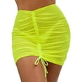 thumbnail image 2 of Neinkie Femmes Cordon Froncé Courte Bodycon Plage Jupe Maille Maillot de Bain Couvrir, 2 of 7