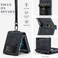 thumbnail image 3 of PU Leather Case Cover For Samsung Galaxy Z Flip 4 5G Shockproof Leather Case Slim Cover With Wrist Strap, 3 of 6