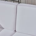 thumbnail image 3 of Frankie Outdoor Acacia Wood Sectional Loveseat with Cushions, Gray, White, 3 of 7