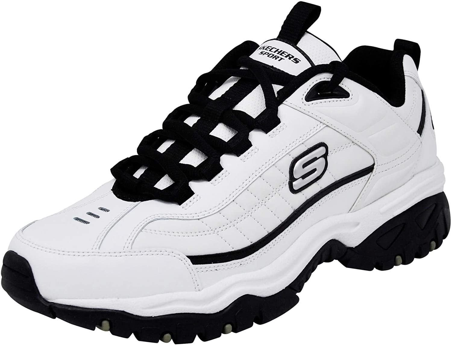 Skechers Energy Afterburn Lace-Up Sneaker, White/Black, 10.5 US - Walmart.com