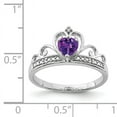 thumbnail image 2 of 925 Sterling Silver Rhodium Plated Diamond and Amethyst Teardrop Ring Size 7, 2 of 6