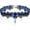 Blue, variant on Punk Rock Wedding Party Handmade Black Lace Choker, Gothic Retro Lolita Beads Chain Vampire Pendant Necklace for Women Halloween