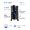 thumbnail image 3 of 28inch Trunk Style Checked Large Expandable Luggage, Hardside Polycarbonate Spinner Suitcase with TSA Lock, Blue, 3 of 11
