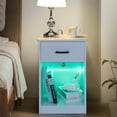 thumbnail image 2 of UWR-Nite Nightstand with Charging Station, Night Stand with 1 Drawer and Open Storage, Modern Design End Side Table for Bedroom, Living Room, 2 of 7